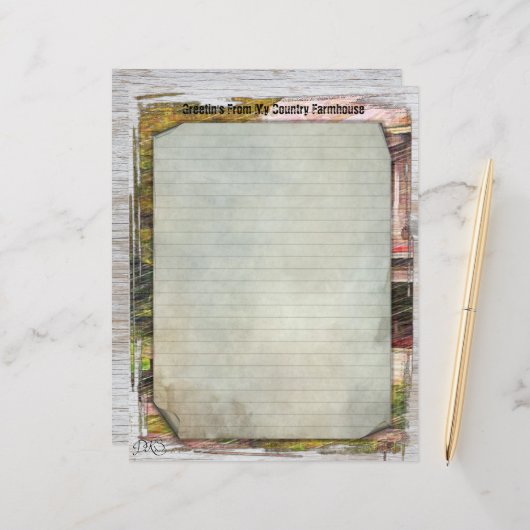 Papierblad voor Mijn land, 8.5x11 (Voorkant / Achterkant in situ)