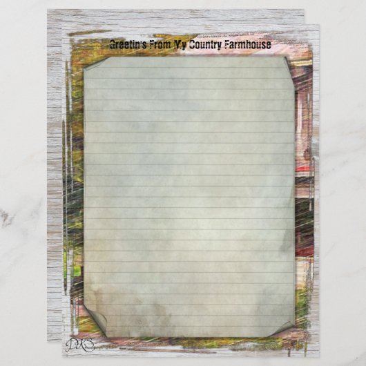 Papierblad voor Mijn land, 8.5x11 (Voorkant / Achterkant)