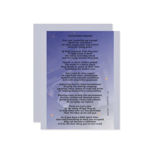 Papierblad voor vrijwilligers (Voorkant / Achterkant in situ)