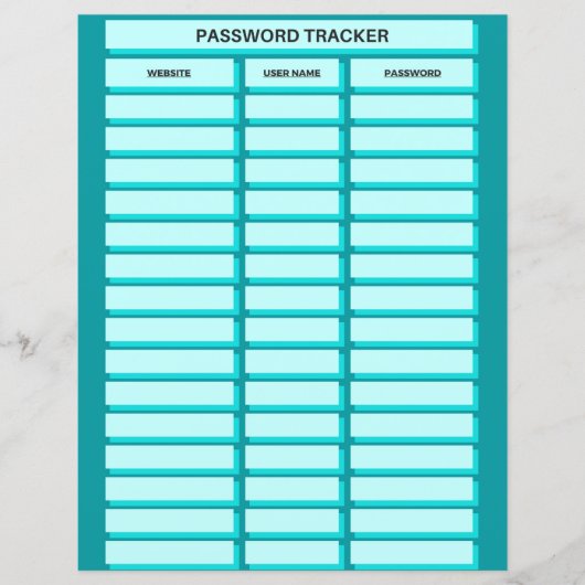 Papierblad Wachtwoordtracering (Voorkant)