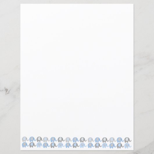 Papierbladen - Blauwe en grijze olifanten (Voorkant)