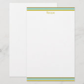 Papierbladen met Blauwgroen en olijfgaard, voor kl Briefpapier (Voorkant / Achterkant)