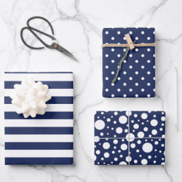 Papierbladen met marinepatronen inpakpapier vel