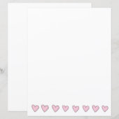 Papierbladen - Roze harten (Voorkant / Achterkant)