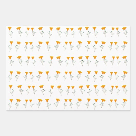 Papierbladen van Californische papavers oppakken Inpakpapier Vel (Voorkant 3)