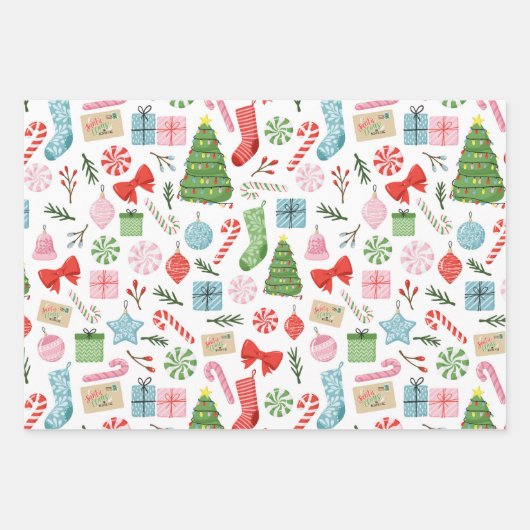 Papierbladen voor fijne en heldere feestdagen inpakpapier vel (Voorkant)