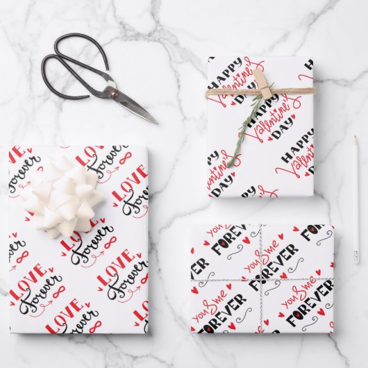 Papierbladen voor het verpakken van Valentijnsdag Inpakpapier Vel (Voorkant)