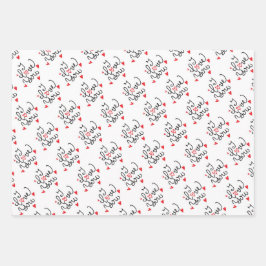 Papierbladen voor het verpakken van Valentijnsdag Inpakpapier Vel