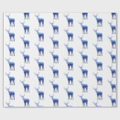 Papierblauw hert/eland cadeaupapier (Vlak)