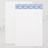 Papierblauw Roos Briefpapier (Voorkant / Achterkant)