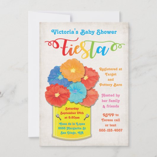 Papierbloem kan Baby shower aanspreken Kaart (Voorkant)