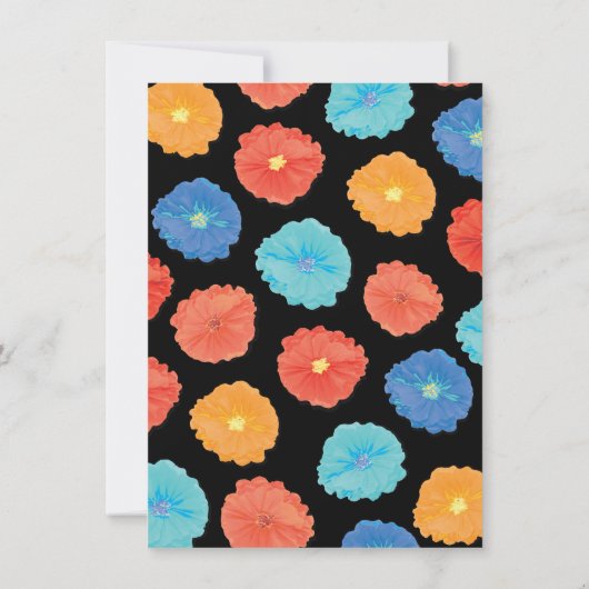 Papierbloem kan een repetitief avondeten kaart (Achterkant)