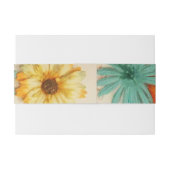 Papierbloemen Aqua Bat Mitzvah Envelope Uitnodigingen Wikkel (Achterkant Voorbeeld)
