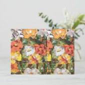 Papierbloemen Collage in geel en oranje (Staand voorkant)