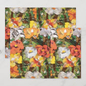 Papierbloemen Collage in geel en oranje (Voorkant / Achterkant)