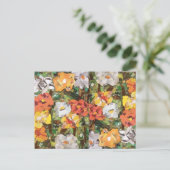 Papierbloemen collage in Oranje en geel Briefkaart (Staand voorkant)