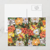 Papierbloemen collage in Oranje en geel Briefkaart (Voorkant / Achterkant)