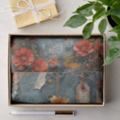 Papierbloemen, Labels en tandwielen Mixed Media Tissuepapier (Geschenk)