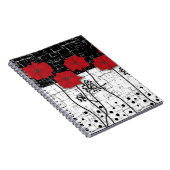 Papierbloemen, rode bloemen notitieboek (Rechterzijde)