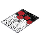 Papierbloemen, rode bloemen notitieboek (Linkerzijde)