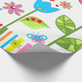 Papierbloemen voor haar verpakken cadeaupapier (Hoek)