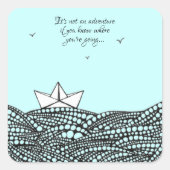 Papierboot Vierkante Sticker (Voorkant)
