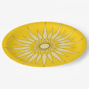PapierBord - Star Pattern in Yellow Papieren Bordje