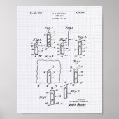 Papierclip 1933 - Kunst met achtergrondverlichting Poster (Voorkant)