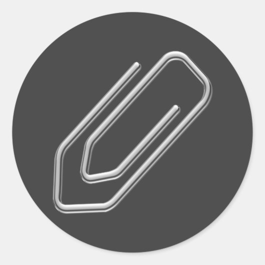 Papierclip Ronde Sticker (Voorkant)
