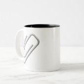 Papierclip Tweekleurige Koffiemok (Voorkant links)
