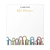 Papierclip  waardering van leerkrachten notitieblok (Voorkant)