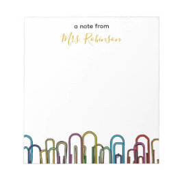 Papierclip  waardering van leerkrachten notitieblok