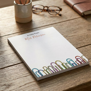 Papierclip  waardering van leerkrachten notitieblok