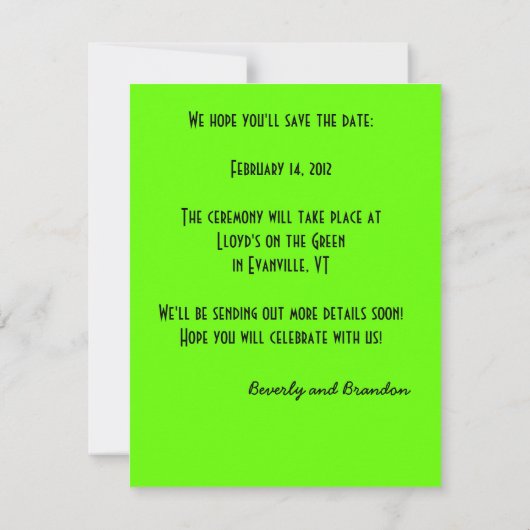 papierclips waarop de datum wordt opgeslagen save the date (Achterkant)