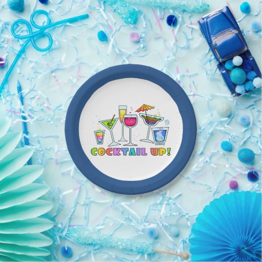 PAPIERCOCKTAIL-BORDEN - KOPTAIL-GLASSEN PAPIEREN BORDJE (Feest)