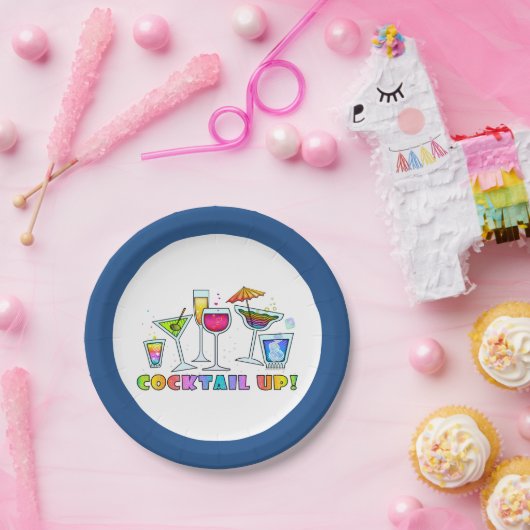 PAPIERCOCKTAIL-BORDEN - KOPTAIL-GLASSEN PAPIEREN BORDJE (Feest)