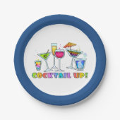 PAPIERCOCKTAIL-BORDEN - KOPTAIL-GLASSEN PAPIEREN BORDJE (Voorkant)