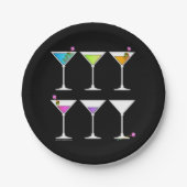 PAPIERCOCKTAIL-BORDEN - MARTINIS VERDWIJNEN PAPIEREN BORDJE (Voorkant)