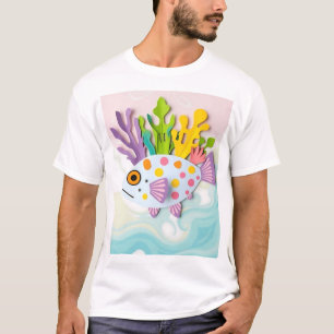 Papiercollage Kogelvis Kunst T-shirt
