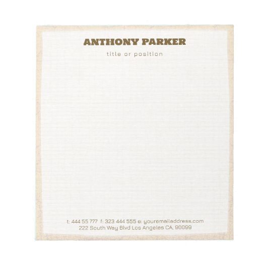 Papieren achtergrond notitieblok (Voorkant)