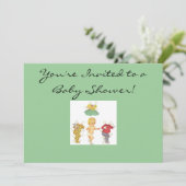 Papieren Baby shower-uitnodiging Kaart (Staand voorkant)