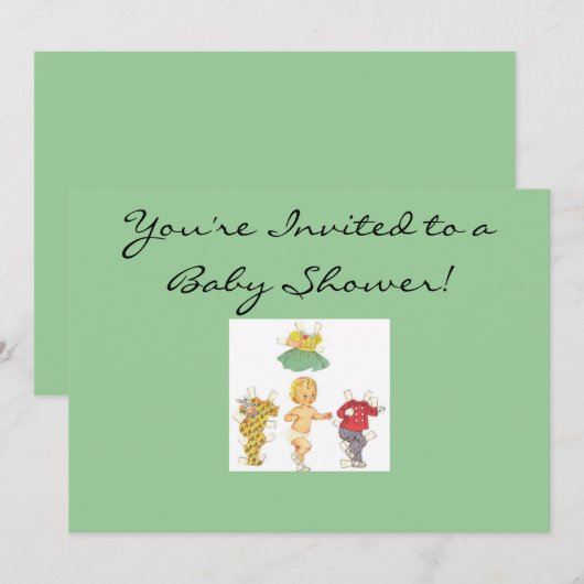Papieren Baby shower-uitnodiging Kaart (Voorkant / Achterkant)