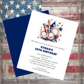 PAPIEREN Ball Bats Stars Honkbal Verjaardag Rood B Flyer