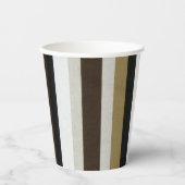 Papieren beige bruine streep bekers (Voorkant)