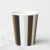 Papieren beige bruine streep papieren bekers (Achterkant)