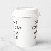 Papieren beker – Begin je dag met een glimlach (Rechts)
