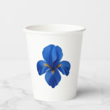 Papieren Beker - Blauwe Iris Bloem