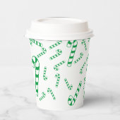 Papieren beker - Candy Canes in groen (Links)