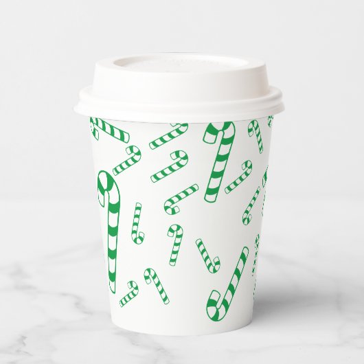 Papieren beker - Candy Canes in groen (Links)