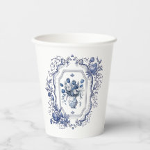 Papieren beker Delfts Blauw Bloemen Feest Servies